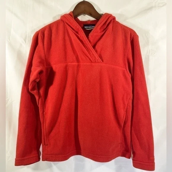 Patagonia Fleece Womens Long Sleeve Hoodie Outdoor Orange Size Small - Picture 1 of 7